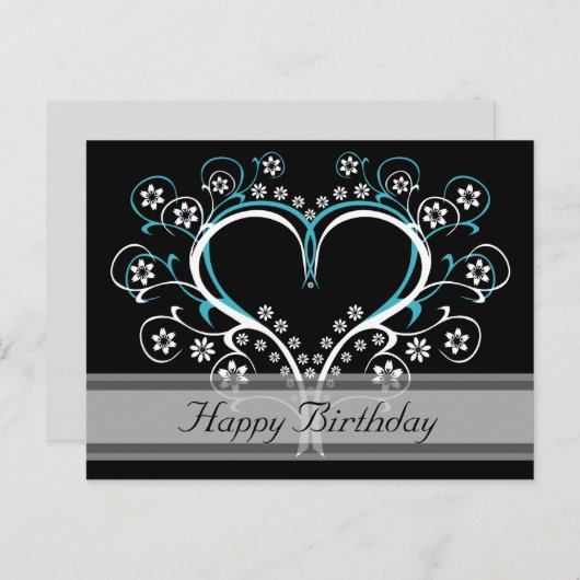 私の聞ハートハッピーバースデーはがき ポストカード (正面/裏面)