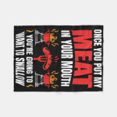 私の肉の引用文BbqグリルTシャツグリルを入れたら フリースブランケット (正面(横))