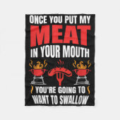 私の肉の引用文BbqグリルTシャツグリルを入れたら フリースブランケット (正面)