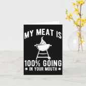 私の肉は100%あなたの口にBbqグリおもしろいル行く カード (黄色い花)