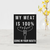 私の肉は100%あなたの口にBbqグリおもしろいル行く カード (黄色い花)