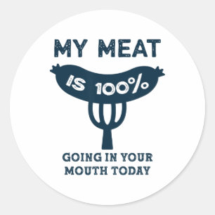 私の肉は100%あなたの口にBbqグリおもしろいル行く ラウンドシール