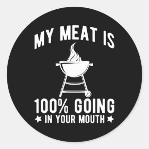 私の肉は100%あなたの口にBbqグリおもしろいル行く ラウンドシール