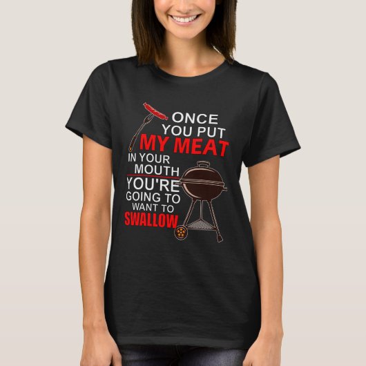 私の肉を口に入れたらスワたい Tシャツ (正面)