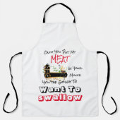 私の肉を口に入れたらバーベキュー エプロン (正面)