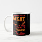 私の肉を口に入れたら コーヒーマグカップ (左)