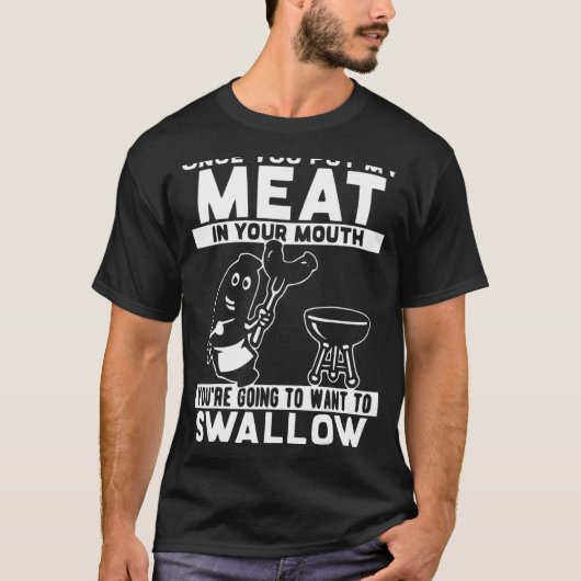 私の肉を口に入れて焼くと Tシャツ (正面)
