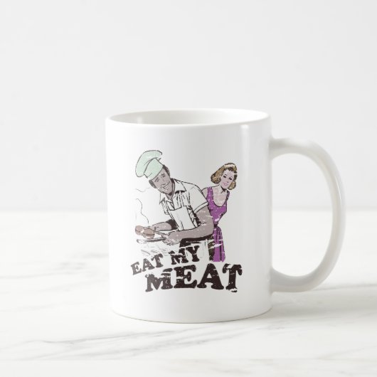 私の肉を食べてください コーヒーマグカップ (右)