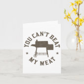 私の肉BbqグリリングシェフGriをビートできおもしろいない カード (黄色い花)