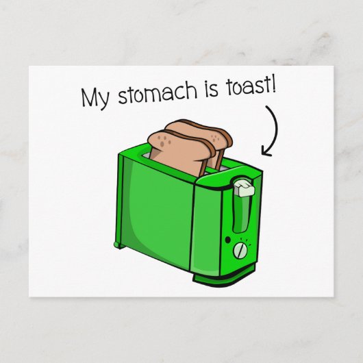 私の胃はトーストです ポストカード (正面)