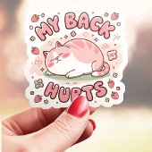 私の背中が痛い　かわいいデブ猫 シール