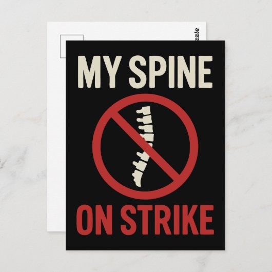 私の背骨がスト中 – 背中おもしろい痛み引用文 ポストカード (正面/裏面)