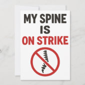 私の背骨がスト中 – 背中おもしろい痛み引用文 招待状 (正面)