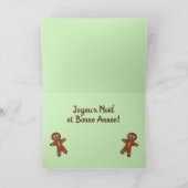 私の脚は緑のジンジャーブレッドのクッキーをフランスの痛める シーズンカード (内部)