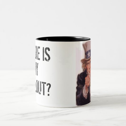 私の脱出はどこにありますか。 マグ-きれいにして下さい ツートーンマグカップ (中央)