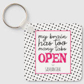 私の脳はキーチェーンを開いているタブが多すぎる キーホルダー (正面)