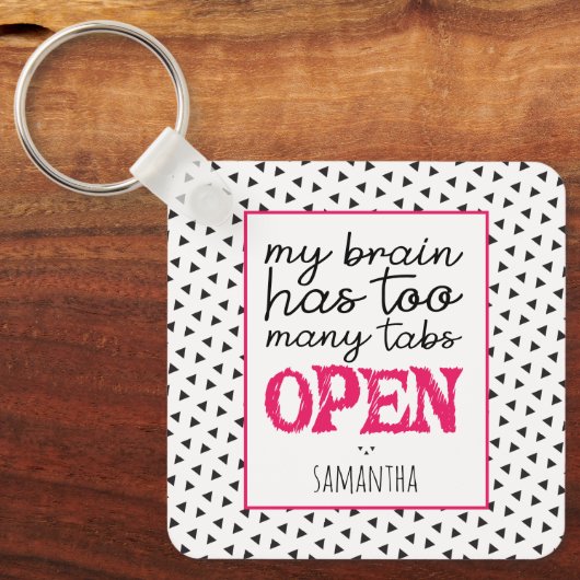 私の脳はキーチェーンを開いているタブが多すぎる キーホルダー (正面)