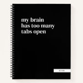 私の脳はタブが多すぎるパーソナライズされた ノートブック (正面)
