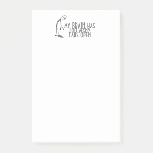私の脳は多くのタブを開いているコンピュータノート ポストイット (正面)