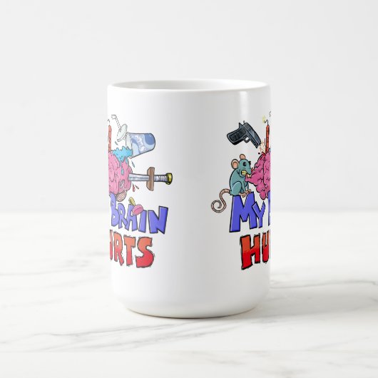 私の脳は暗いユーモアを痛める コーヒーマグカップ (中央)