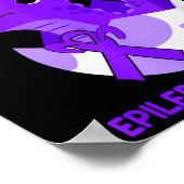 私の脳は紫のリボンてんかんを持っている ポスター (角)