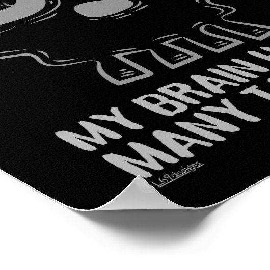 私の脳は開いているタブが多すぎるおもしろい ポスター (角)