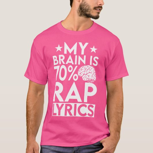 私の脳は70ラップの歌詞ラおもしろいッパラップの音楽R Tシャツ (正面)