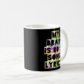 私の脳は80パーセントの歌詞パーモおもしろいだ コーヒーマグカップ (正面右)