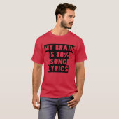 私の脳は80年代の歌詞でできてる 面白い Tシャツ (正面フル)