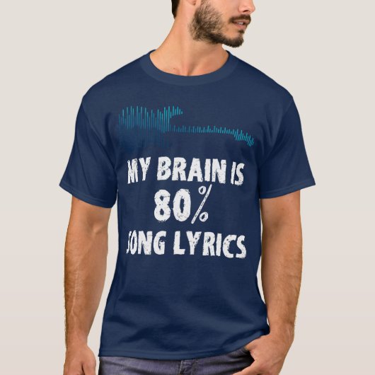 私の脳は80曲の歌詞 ヴィンテージ ギター 女子 Tシャツ (正面)