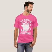 私の脳は80%バレーボールだ ギフト 女子 Tシャツ (正面フル)