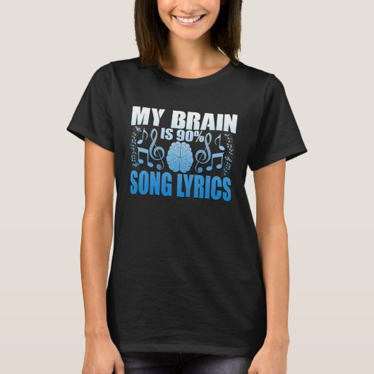 私の脳は90年代の曲の歌詞 Tシャツ (正面)