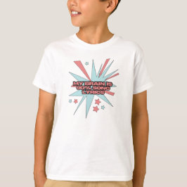 私の脳は90%が歌詞 – 楽しいレトロポップアート Tシャツ