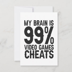 私の脳は99ビデオゲーム詐欺ゲーマーおもしろいギフト サンキューカード