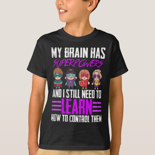 私の脳は、てんかん認識度サバイブの超大国を持っている Tシャツ (正面)