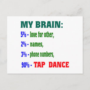 私の脳90%のタップダンス ポストカード