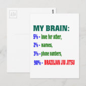 私の脳90%ブラジル柔術。 ポストカード (正面/裏面)