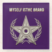 私の自己はブランドである ガラスコースター (正面)