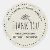 私の自然小規模企業をサポートしてくれてありがとう ラウンドシール (正面)