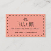 私の自然小規模企業をサポートしてくれてありがとう 名刺 (正面)