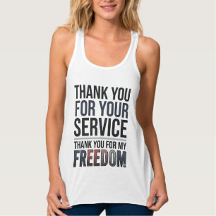 私の自由に感謝する愛国退役軍人Tシャツ_1 タンクトップ