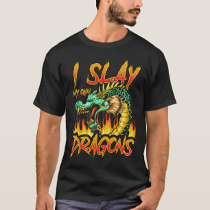 私の自身のドラゴンのおもしろいな引用文のユーモアのことわざを殺害し Tシャツ