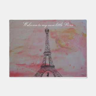 私の自身の小さいパリへようこそ ドアマット