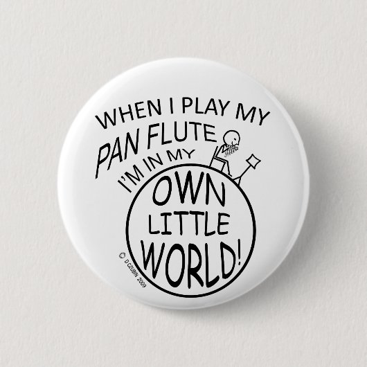 私の自身の小さい世界鍋のフルート 缶バッジ (正面)