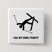 私の自身の発育阻害スキーをします 缶バッジ (正面)