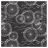 私の自転車に乗ります-黒及び白の繰り返しパターン ファブリック (クローズアップ)