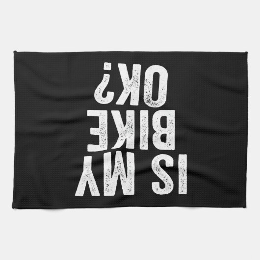 私の自転車はバイクもしくは自転車に乗る人におもしろいのOkギフト キッチンタオル (横)