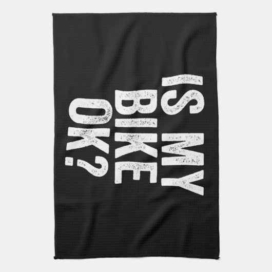 私の自転車はバイクもしくは自転車に乗る人におもしろいのOkギフト キッチンタオル (縦)