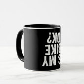 私の自転車はバイクもしくは自転車に乗る人におもしろいのOkギフト マグカップ (正面左)