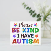 私の自閉症に関しては、親切にしてください ポストカード (スタンド正面)
